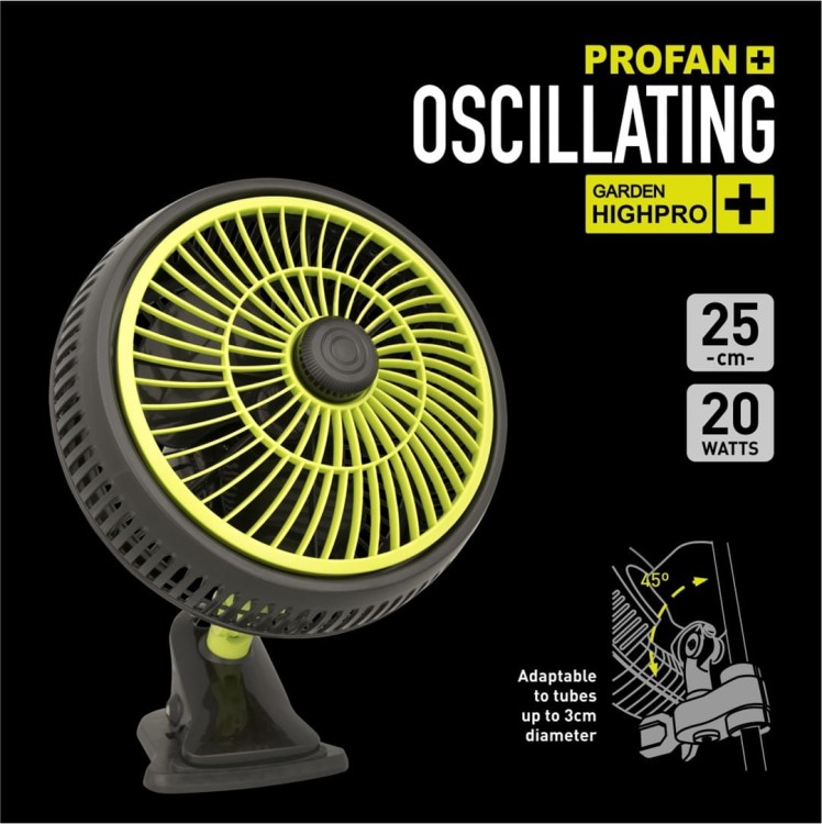 WENTYLATOR MIESZAJĄCY Z OSCYLACJĄ, PODSTAWA Z KLIPSEM + COALA - PROFAN 20W, fi-25cm,Garden HighPro growshop częstochowa1.jpg